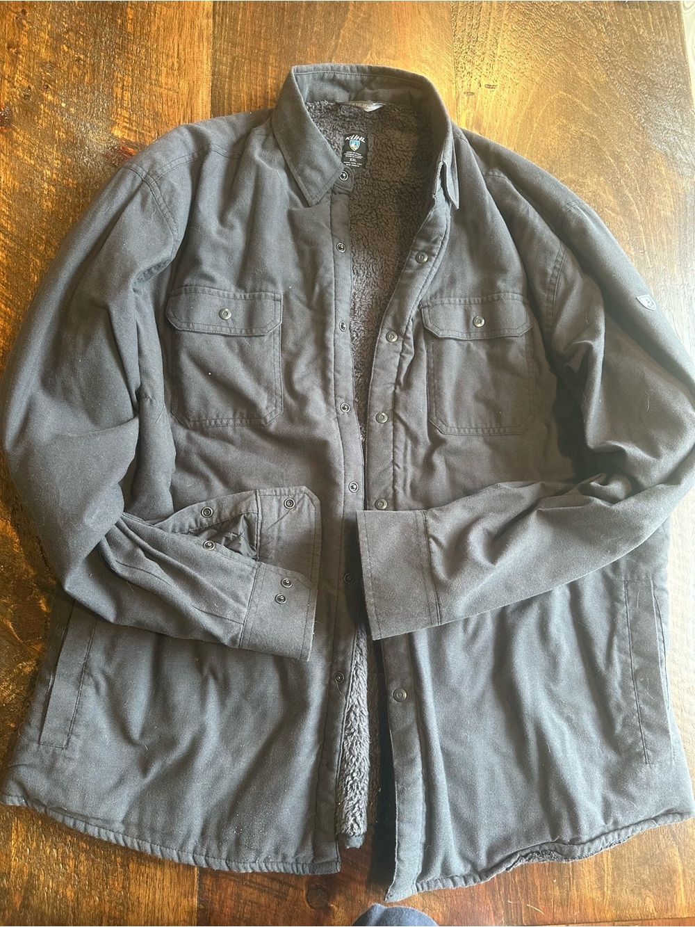 Men's KUHL Black Sherpa-Lined Button-Up Jacket